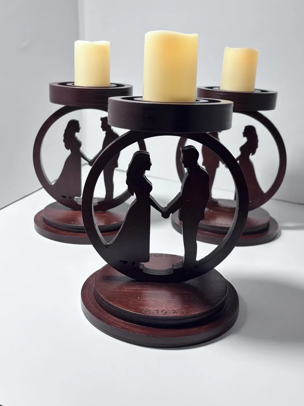 Wooden couple silhouette candle holder, made by Krishacraft in Waterloo
